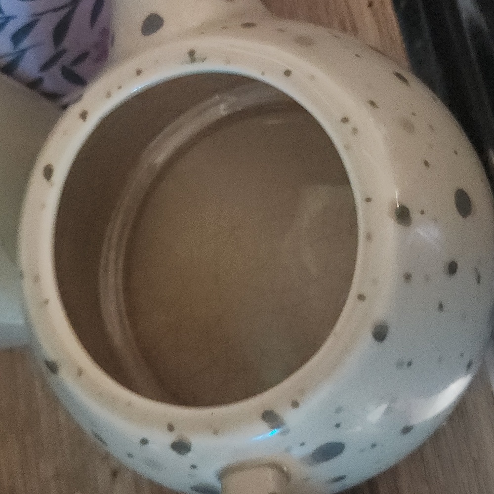 Speckled Ceramic Teapot with Blue Accents - Picture 2 of 2